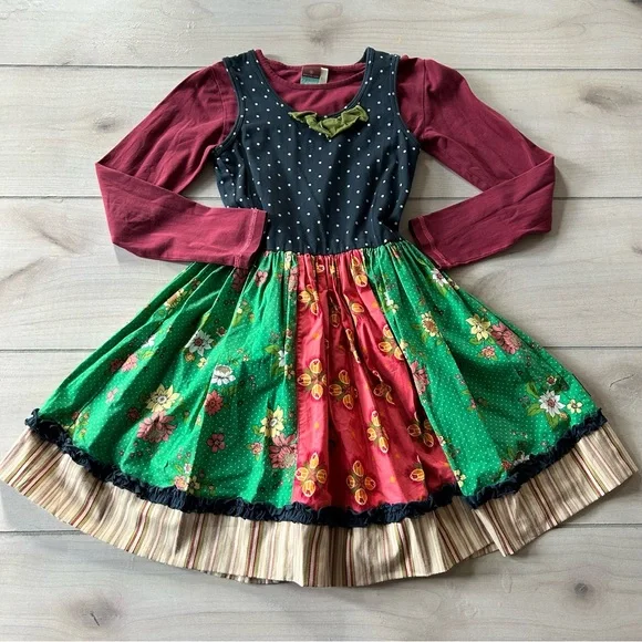 Matilda Jane Floral Tank Dress & Burgundy Shirt - Picture 1 of 4